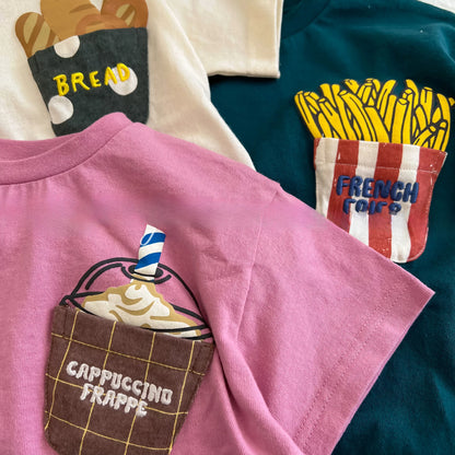 Fries T-Shirt - Kawaii Fries Pocket T-Shirt Summer 24M-6 years | Varenne Kids Club