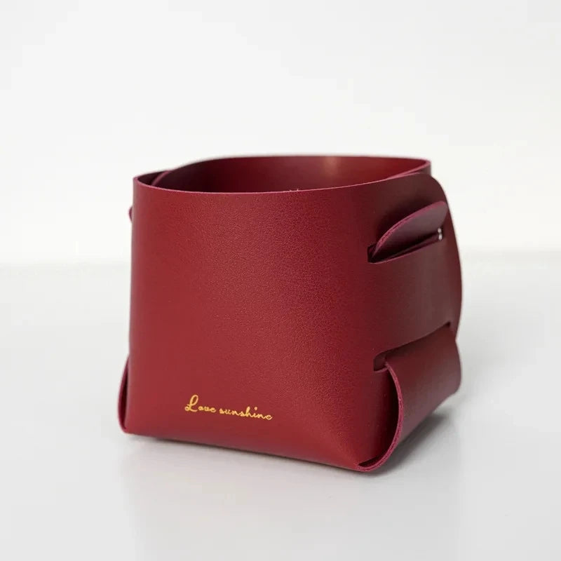 Boîte de rangement en cuir