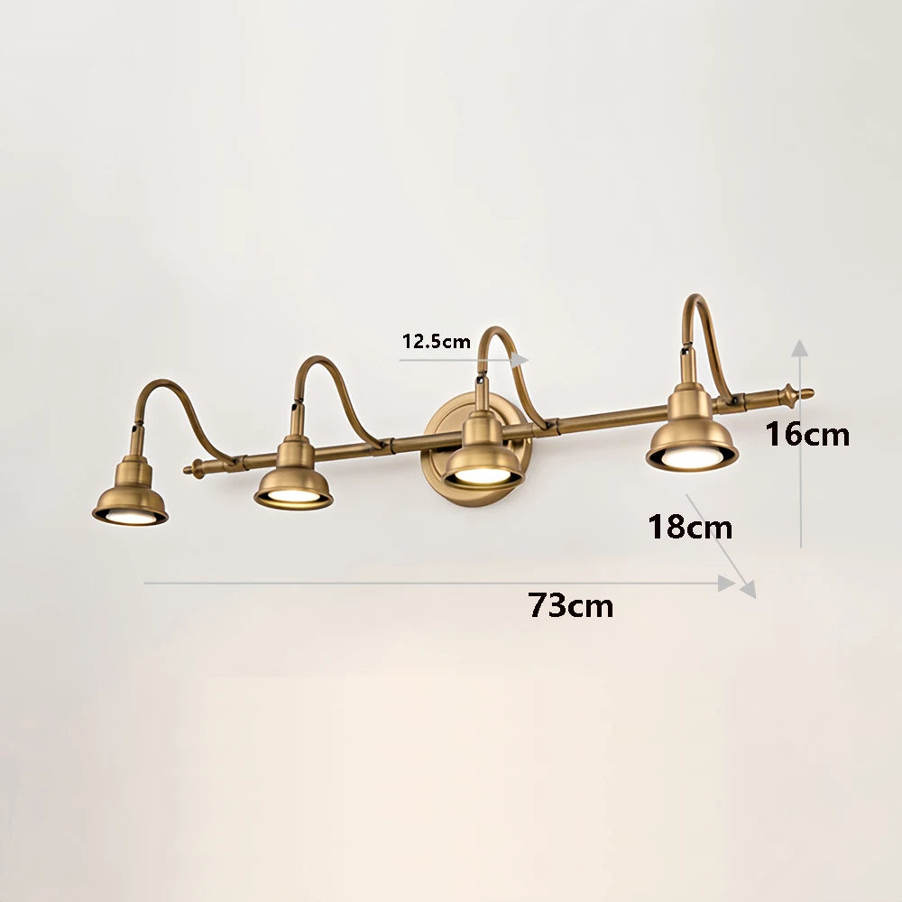 Tête Lampe murale en cuivre