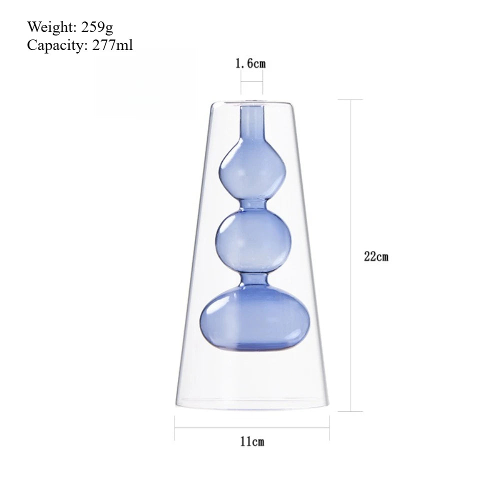 Double-walled glass vase