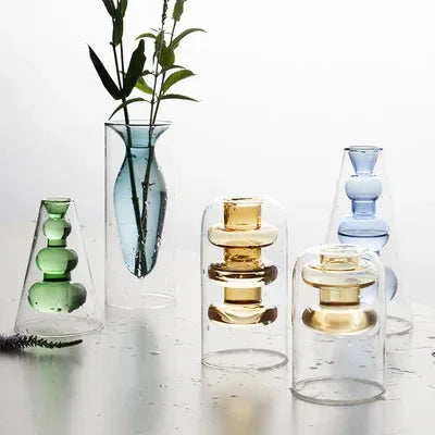 Verre créatif à double paroi transparent