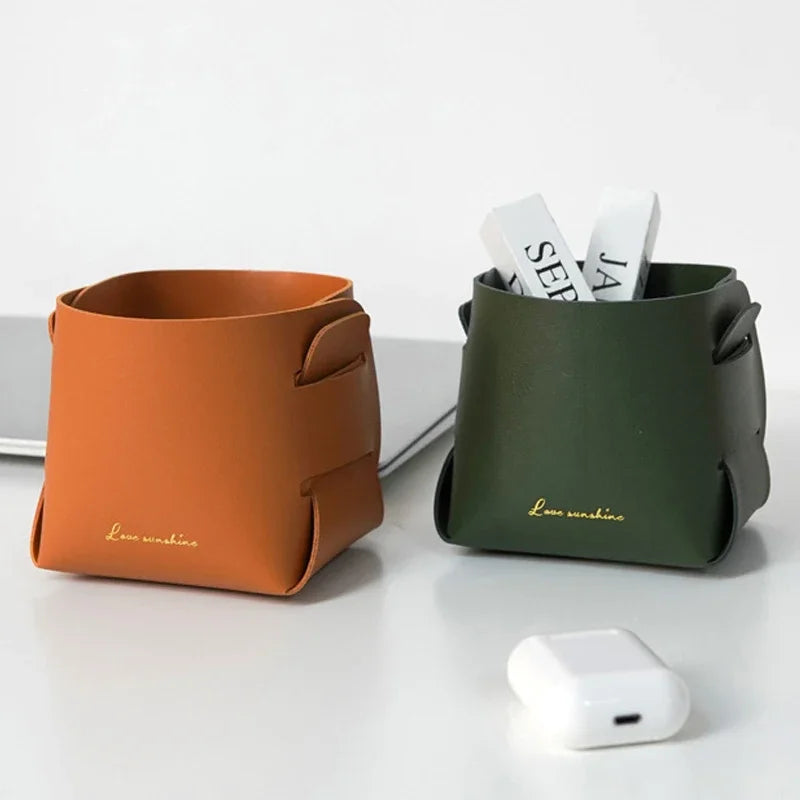 Boîte de rangement en cuir