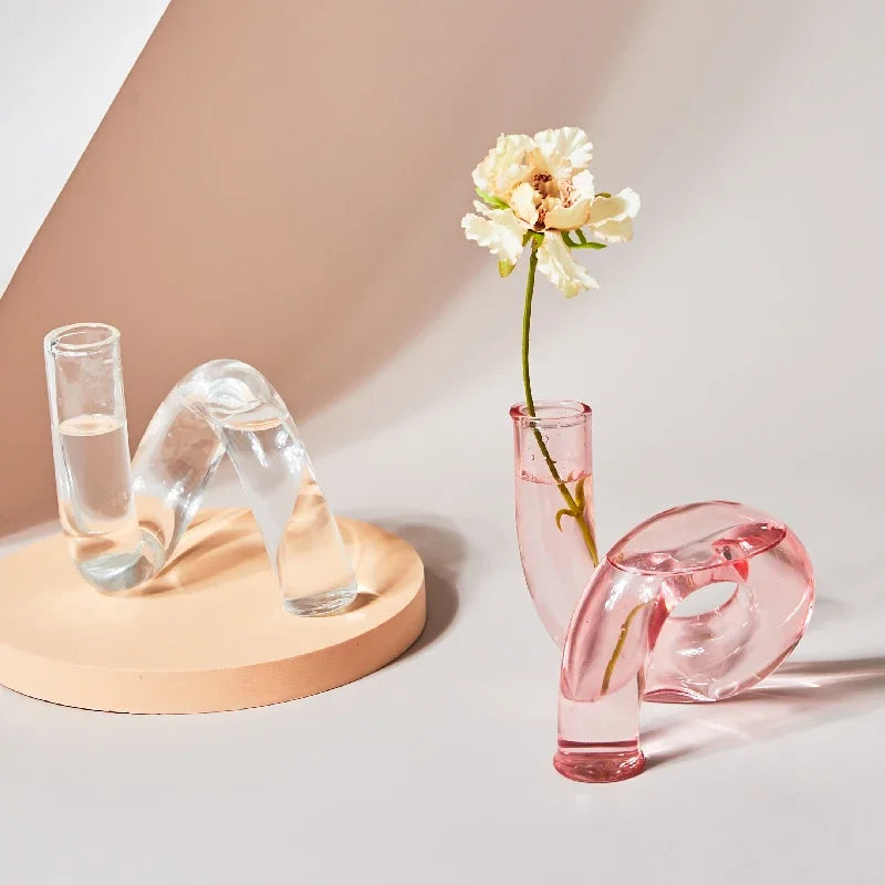 Vase de flexion pour fleurs Ornements en verre