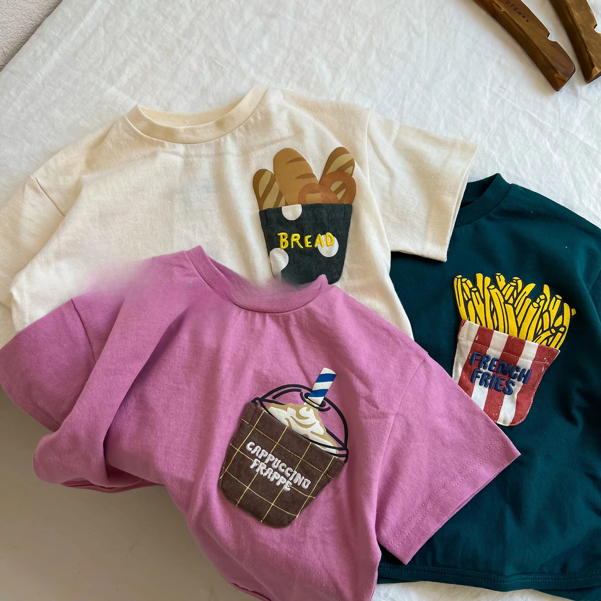 Fries T-Shirt - Kawaii Fries Pocket T-Shirt Summer 24M-6 years | Varenne Kids Club