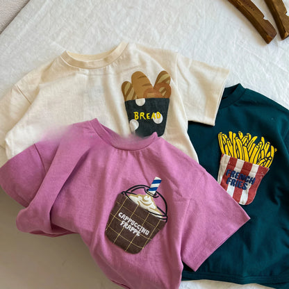 Fries T-Shirt - Kawaii Fries Pocket T-Shirt Summer 24M-6 years | Varenne Kids Club