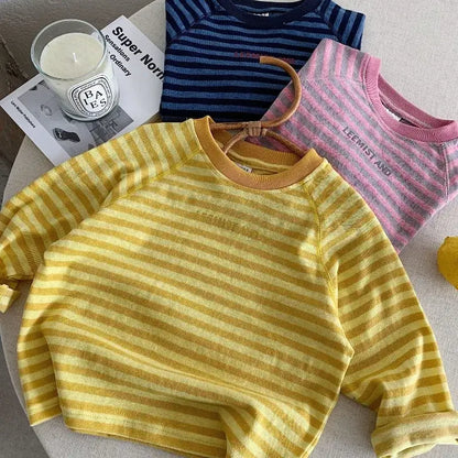 Pull Rayé Enfant - Coupe Boxy et Manches Raglan