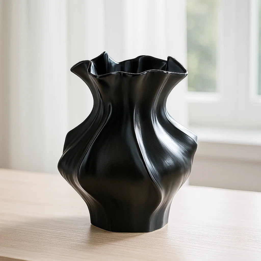 White Textured Ceramic Vase