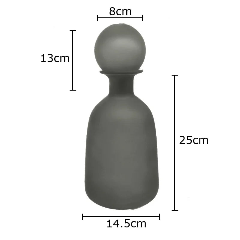Vase en verre dépoli transparent