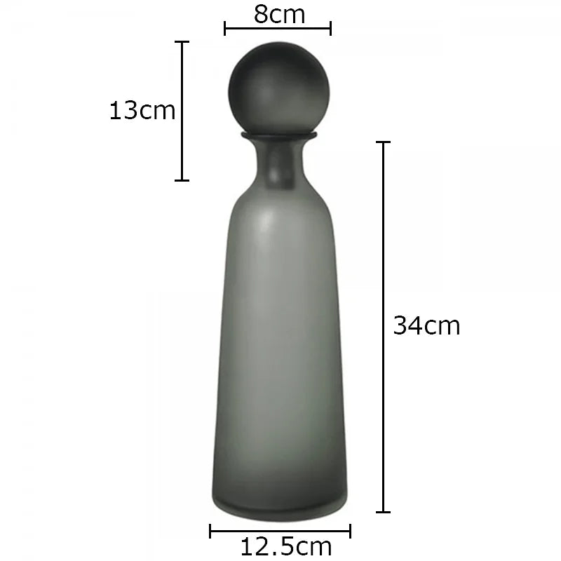 Vase en verre dépoli transparent