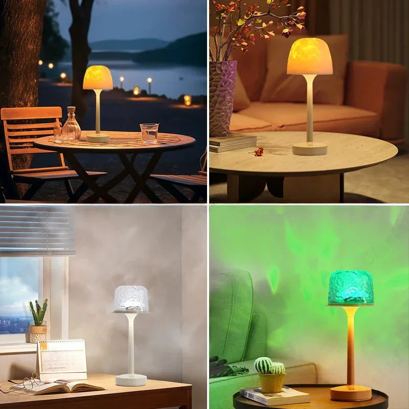 « Lampe de table premium, projection effet vague, escales d’ondulations relaxante. »