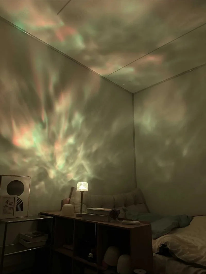« Lampe de table premium, projection effet vague, escales d’ondulations relaxante. »