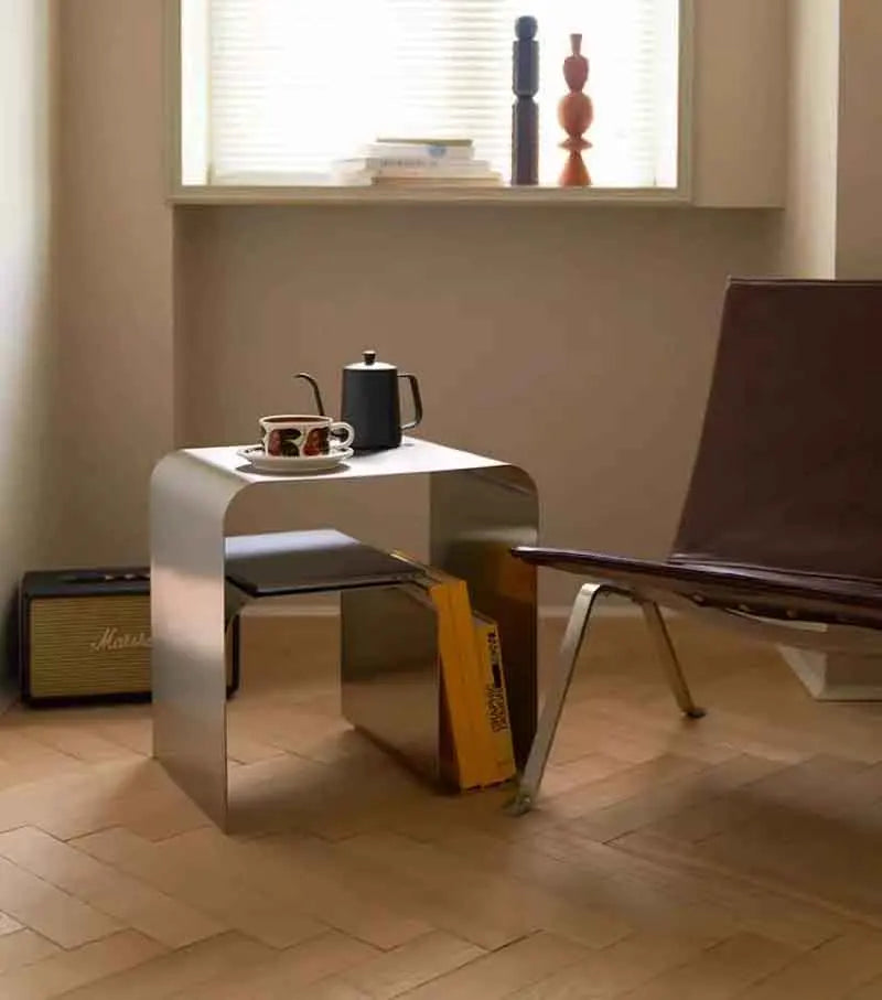 Table à thé en acier inoxydable