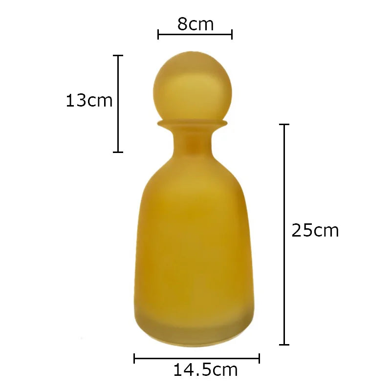 Vase en verre dépoli transparent