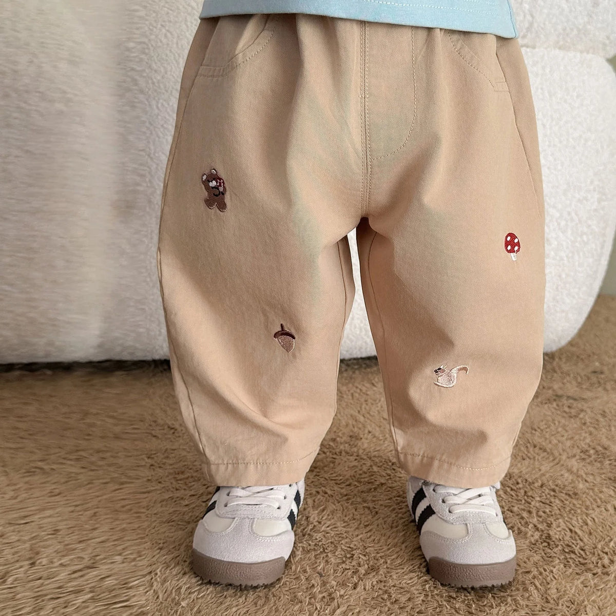 Pantalon Harem Enfant Brodé - Motifs Forêt, Sable ou Rayé