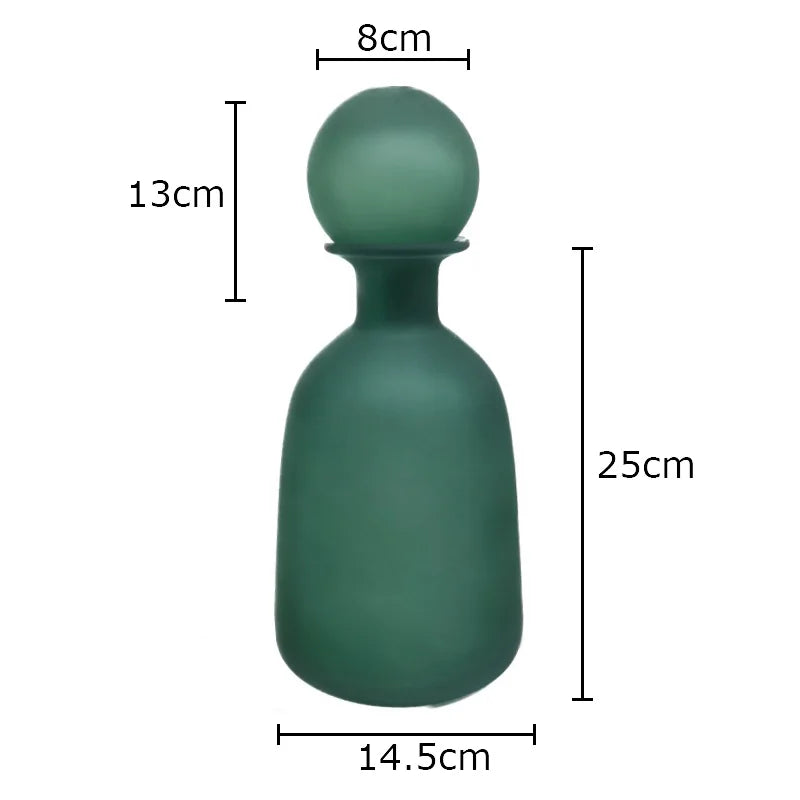 Vase en verre dépoli transparent