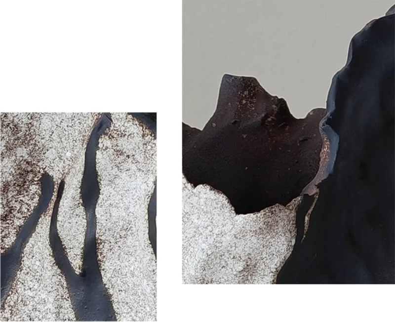 Vase en céramique abstrait fait à la main