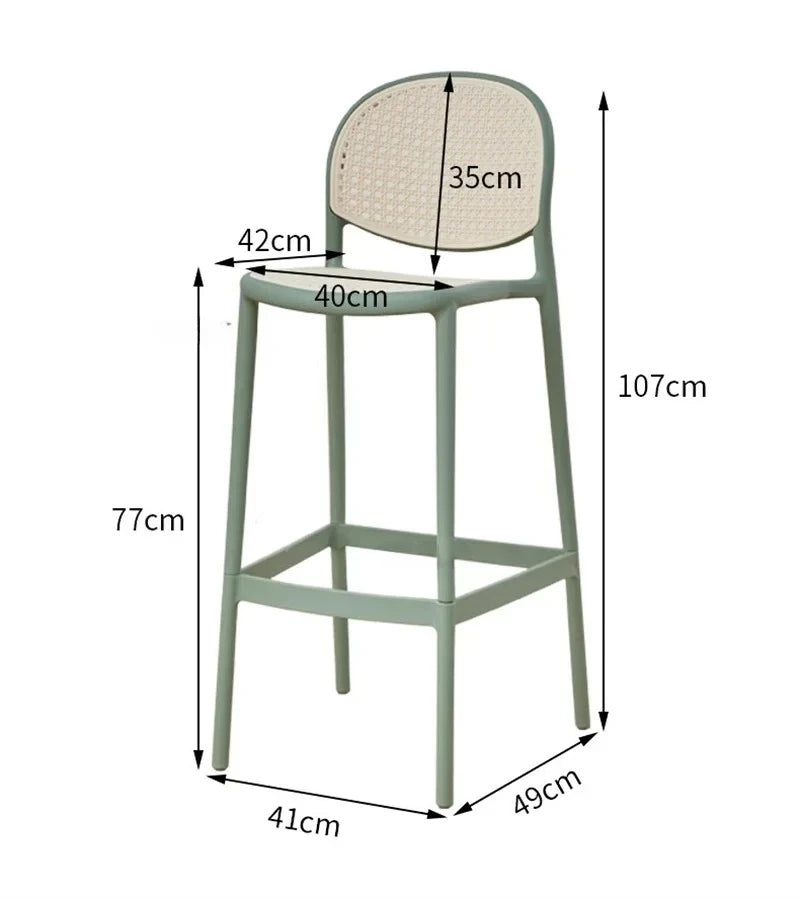 Chaises de bar en plastique simple moderne