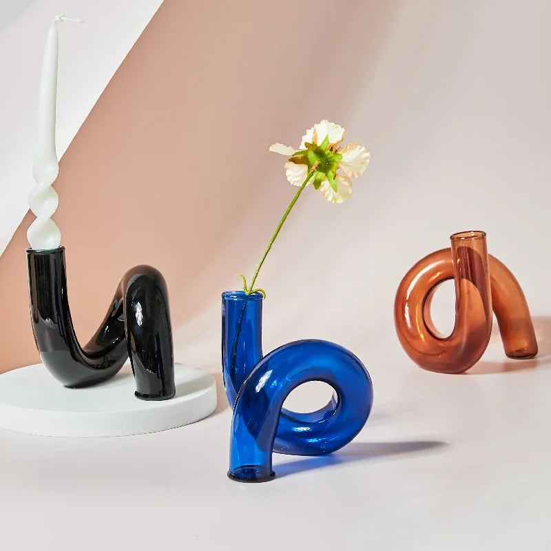 Vase de flexion pour fleurs Ornements en verre