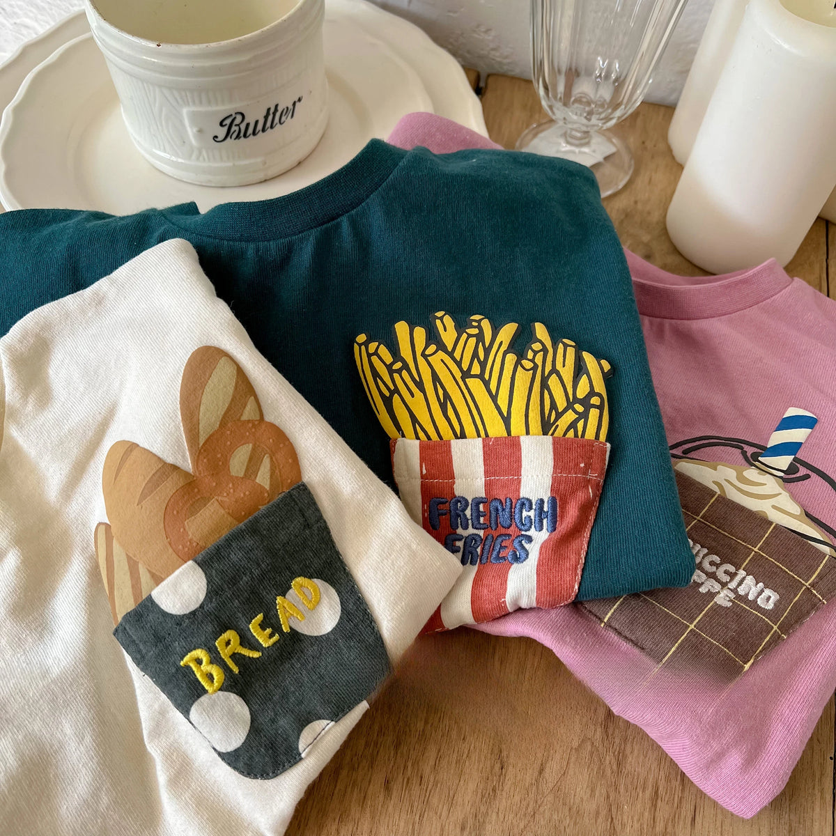 Fries T-Shirt - Kawaii Fries Pocket T-Shirt Summer 24M-6 years | Varenne Kids Club