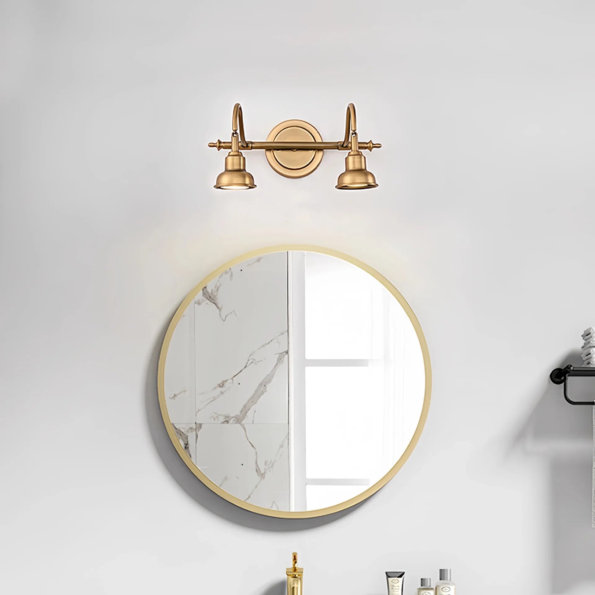 Tête Lampe murale en cuivre