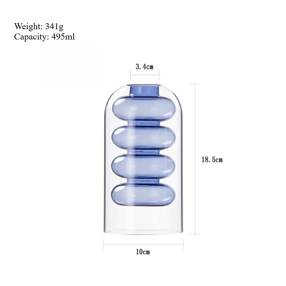 Double-walled glass vase