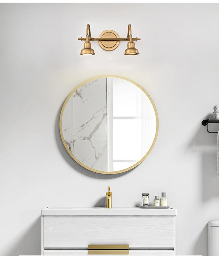 Tête Lampe murale en cuivre