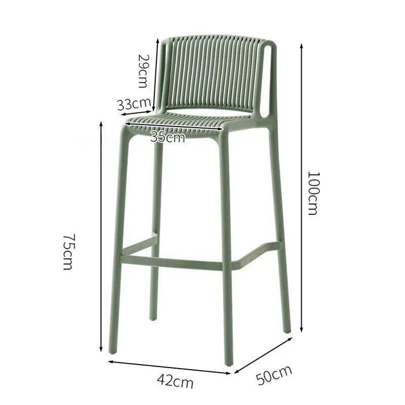 Chaises de bar en plastique simple moderne