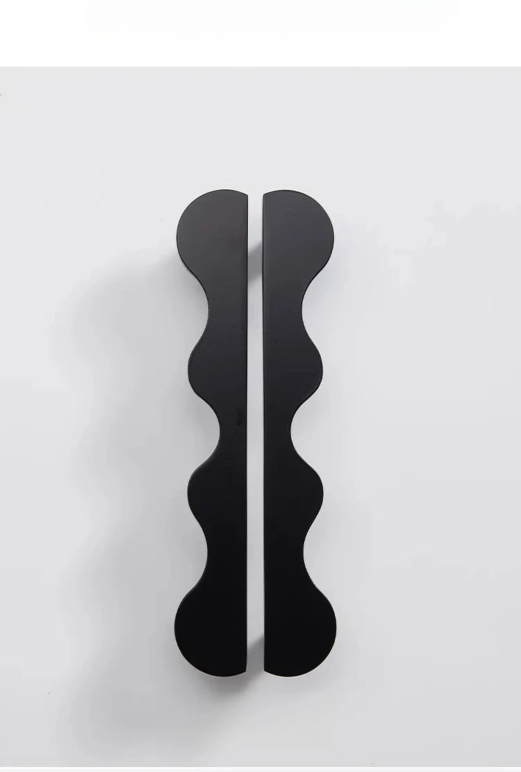 Poignées d'armoire en forme de vague en laiton modernes