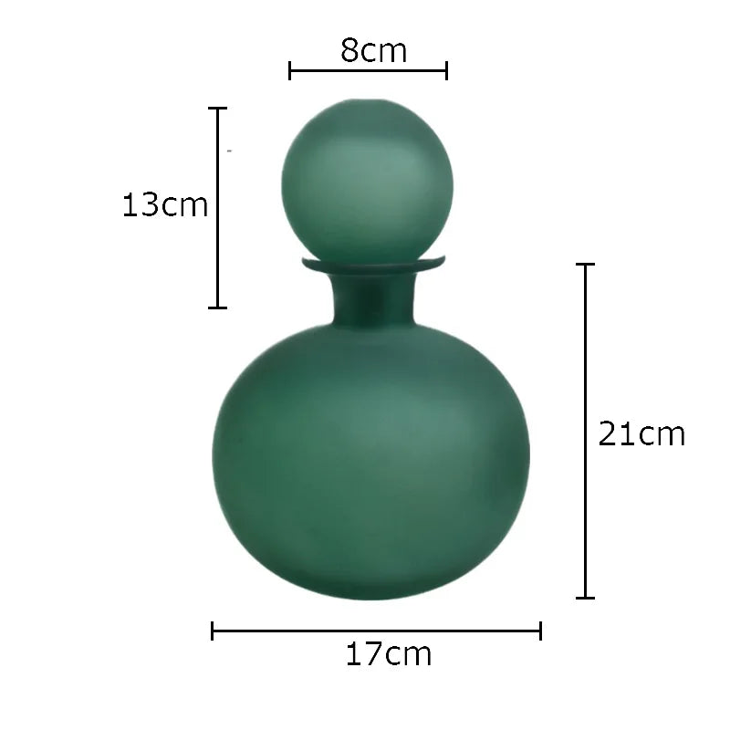 Vase en verre dépoli transparent