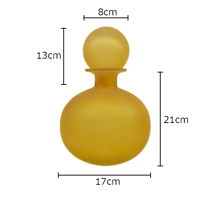 Vase en verre dépoli transparent