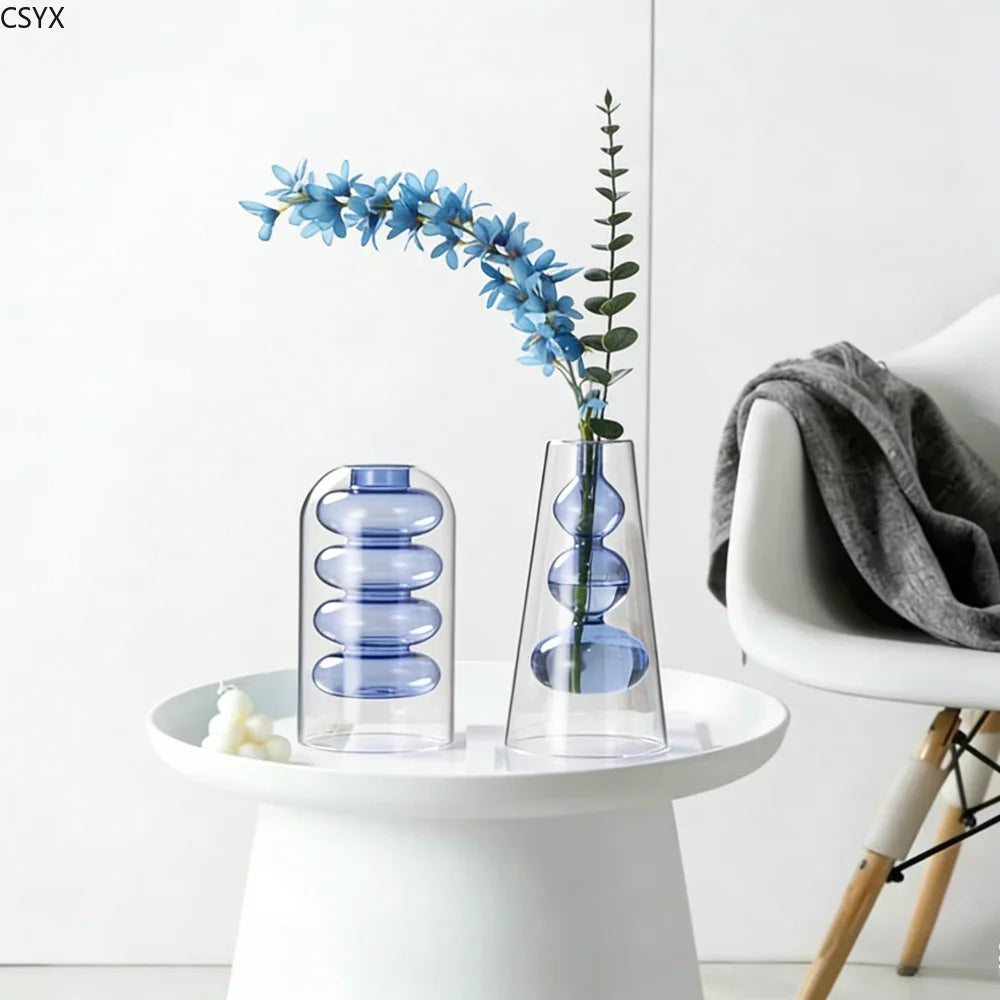Double-walled glass vase