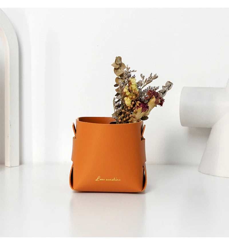 Boîte de rangement en cuir