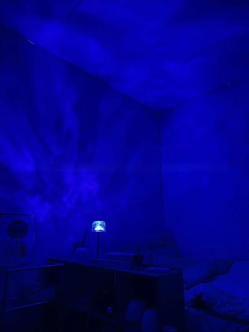 « Lampe de table premium, projection effet vague, escales d’ondulations relaxante. »