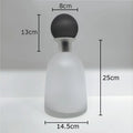 Vase en verre dépoli transparent