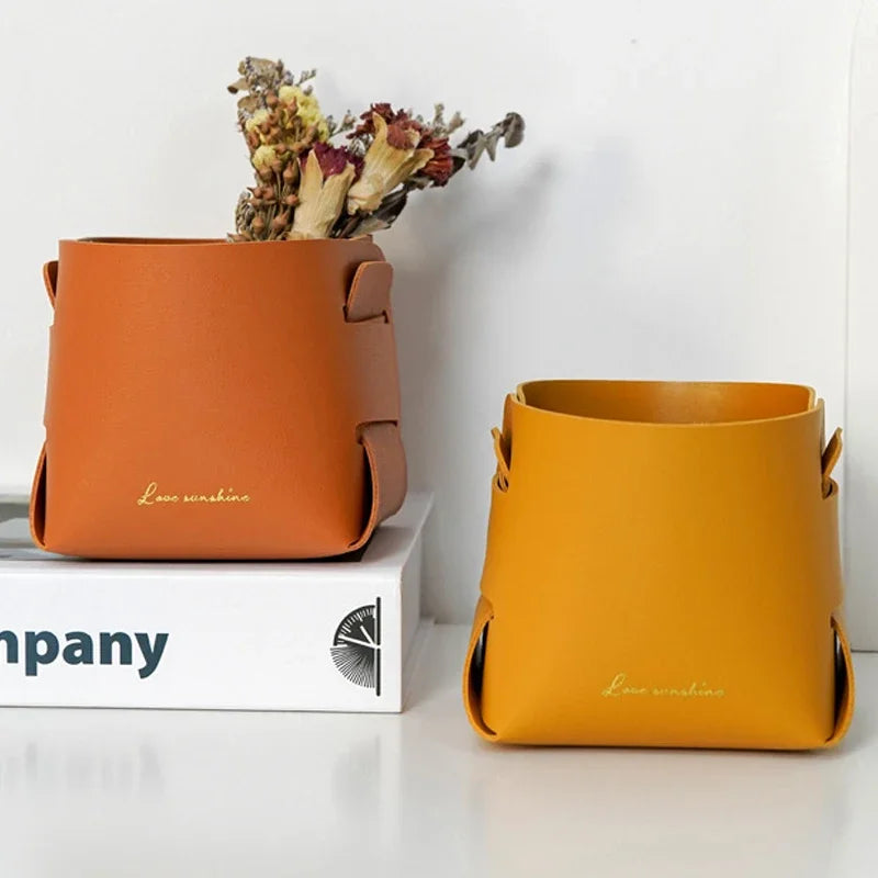 Boîte de rangement en cuir