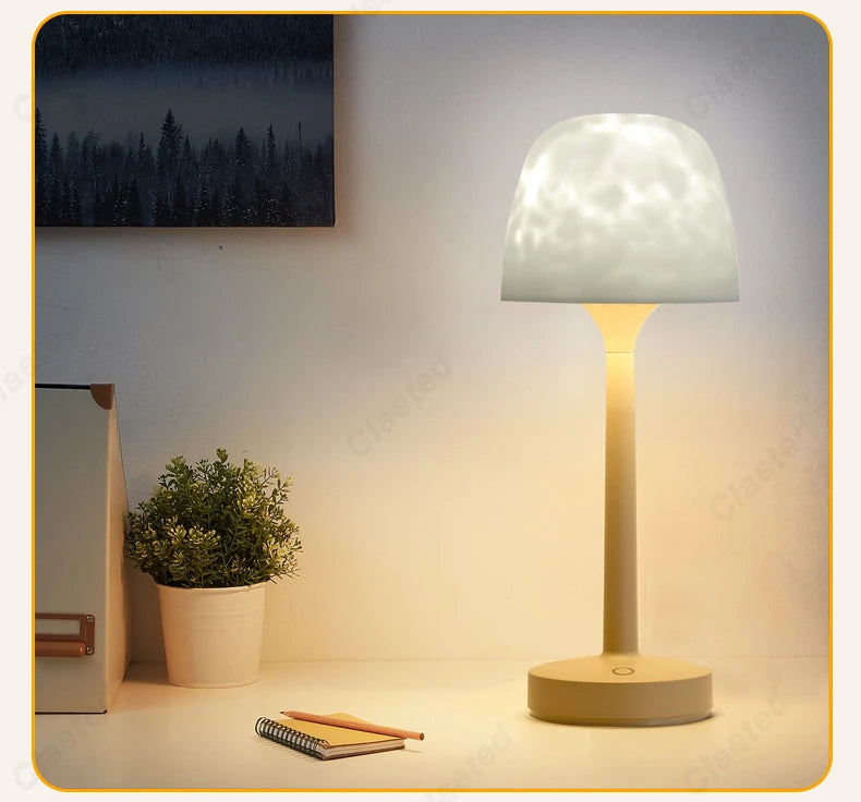 « Lampe de table premium, projection effet vague, escales d’ondulations relaxante. »