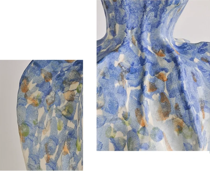Vase en céramique abstrait fait à la main
