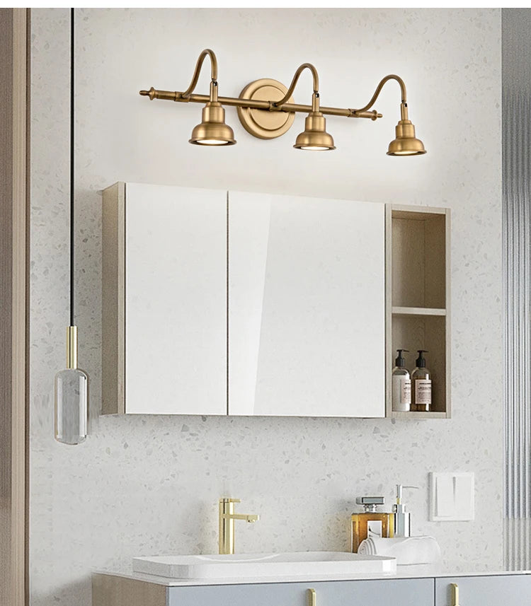 Tête Lampe murale en cuivre