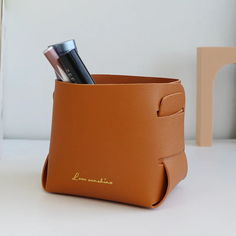 Boîte de rangement en cuir