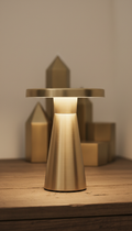 Brushed Metal Luminaire With Linen Shade
