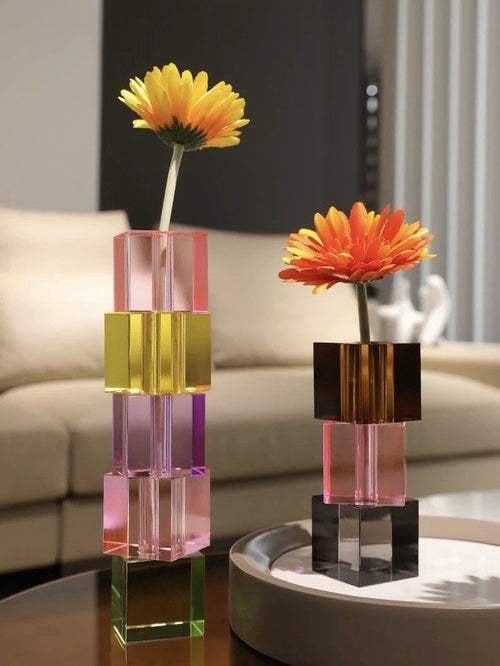 Vase Soliflore Cube Cristal