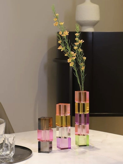 Vase Soliflore Cube Cristal