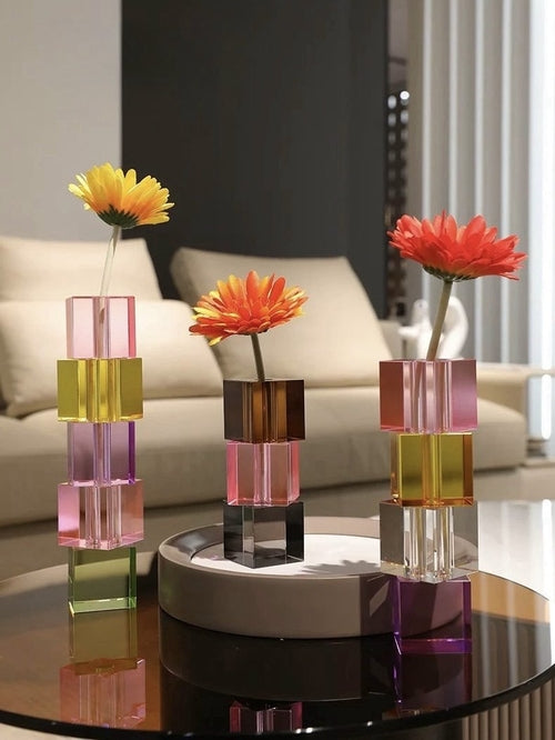 Vase Soliflore Cube Cristal
